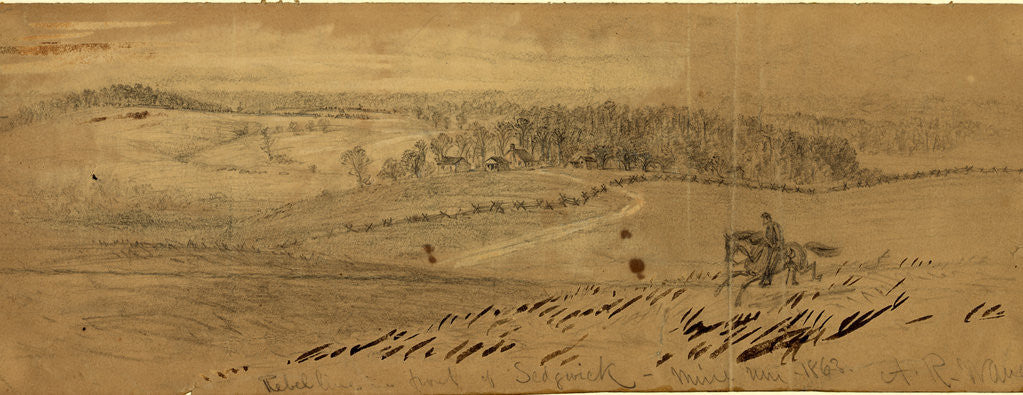 Detail of Rebel line in front of Sedgwick, Mine Run 1863, 1863 November 26-December 1 by Alfred R Waud