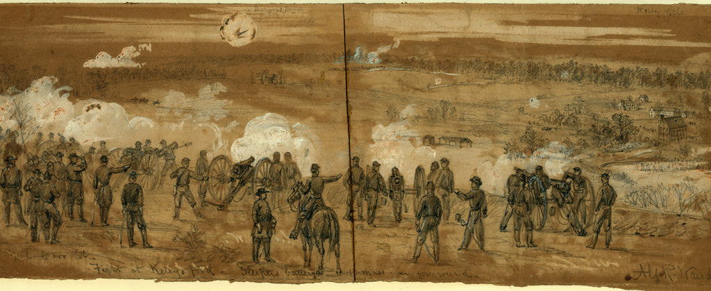 Detail of Fight at Kelly's Ford Sleepers battery, 1863 November 7 by Alfred R Waud