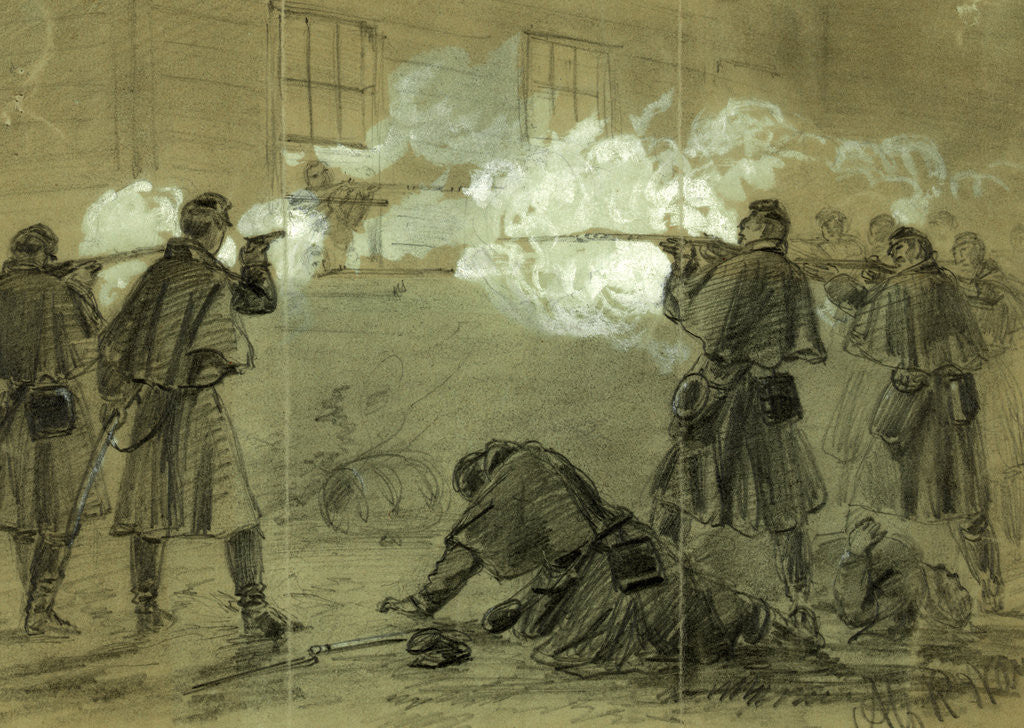 Detail of Bloody fight at Occoquan, Va, 1862 January 29 by Alfred R Waud