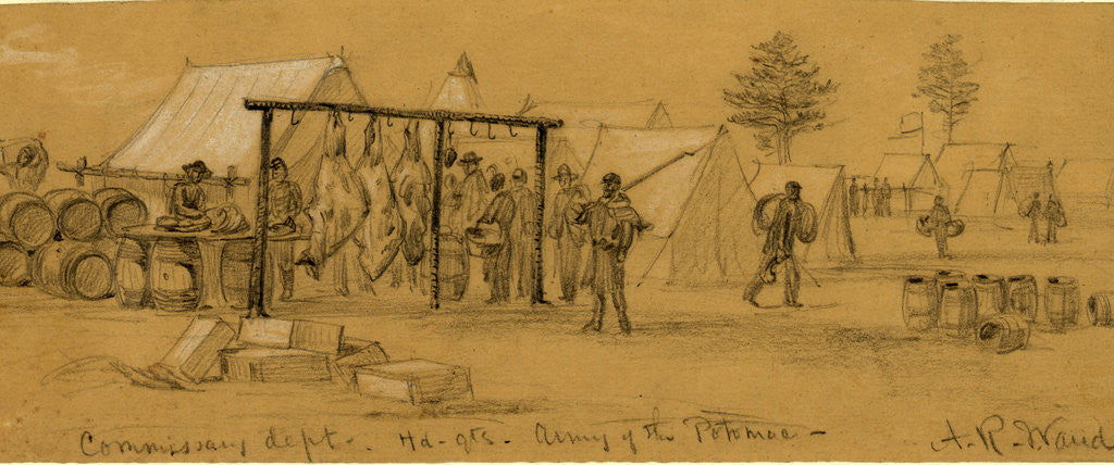 Detail of Commissary dept. Hd.qts. Army of the Potomac, 1863 March by Alfred R Waud