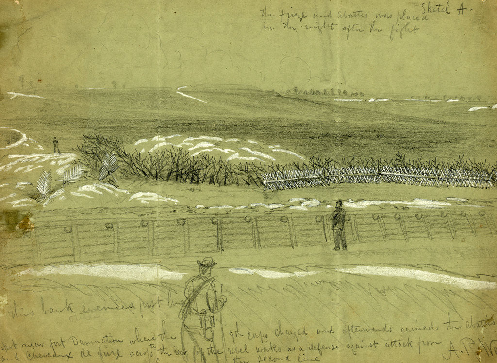 Detail of Spot near fort Damnation where the 9th Corps charged and afterwords carried the abattis by Alfred R Waud