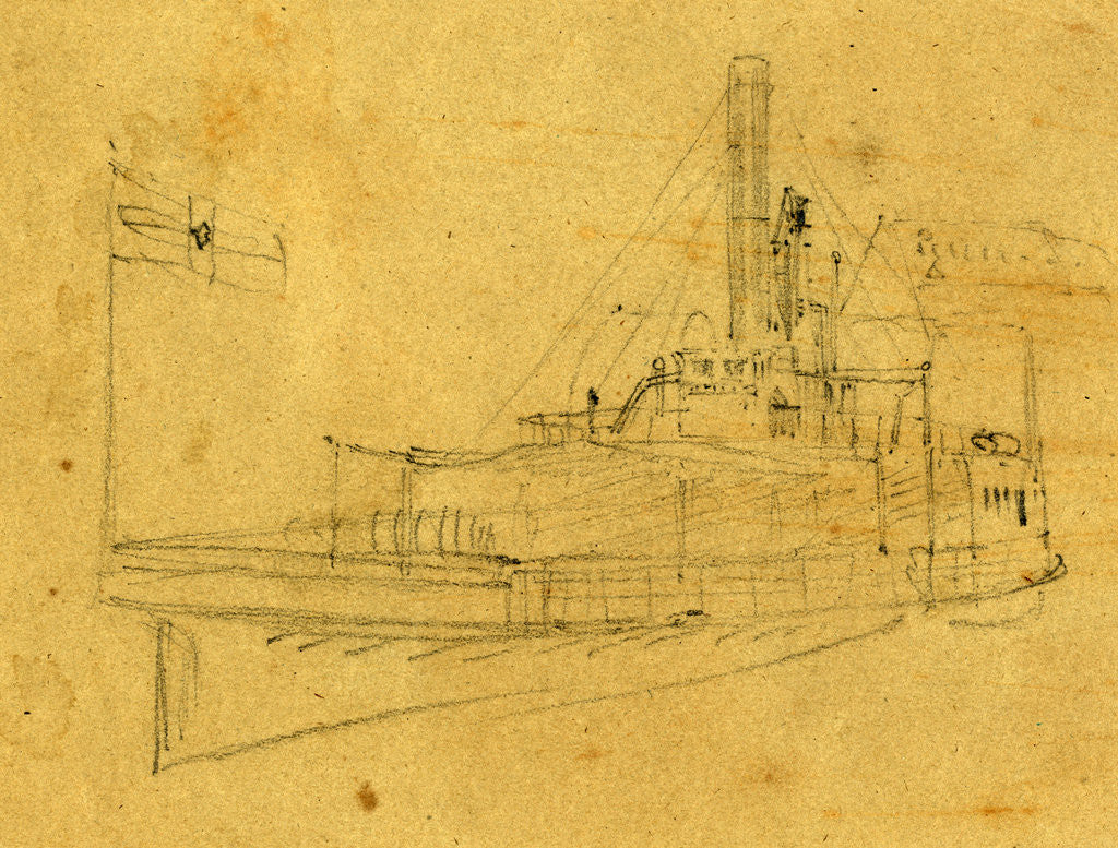 Detail of A boat by Alfred R Waud