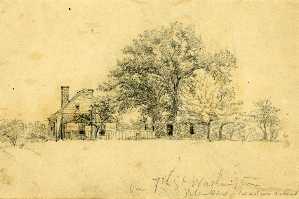 Detail of On 7th St. Washington, Blenkers headquarters by Alfred R Waud