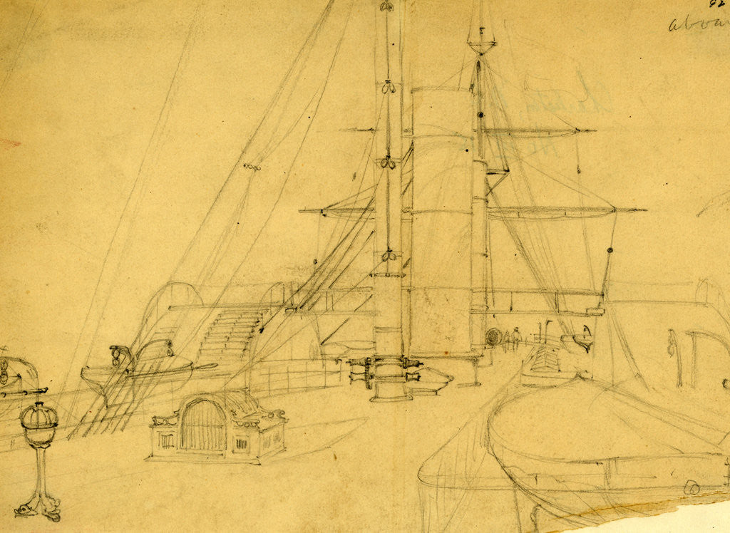 Detail of Ship's deck by Alfred R Waud