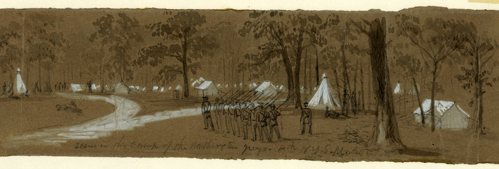Detail of Scene in the camp of the Washington Greys. 8th N.Y.S.M, 1861 ca. April-August by Alfred R Waud