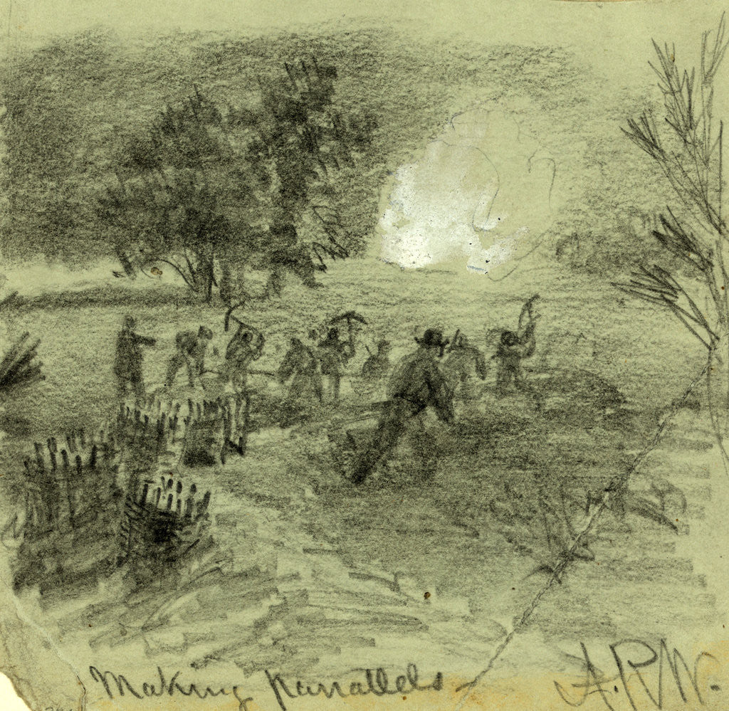 Detail of Making parrallels by Alfred R Waud