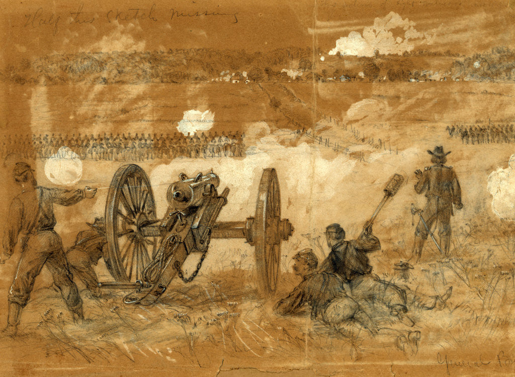 Detail of Reconnaissance by Bufords Cavalry towards the Rapidan river by Alfred R Waud