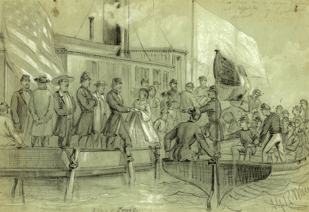 Detail of Flag of Truce by Alfred R Waud