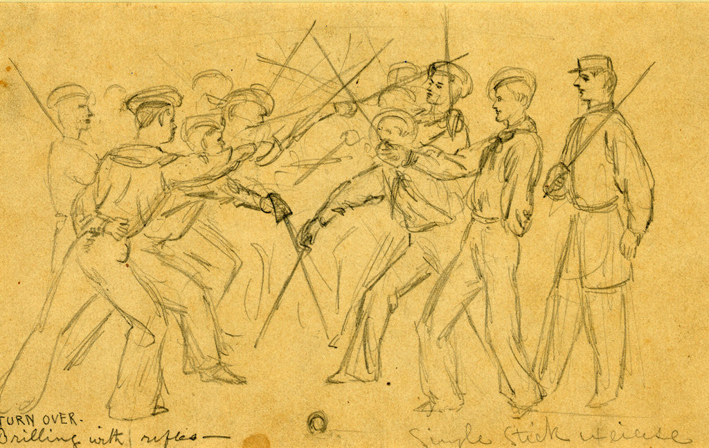 Detail of Single stick exercise by Alfred R Waud