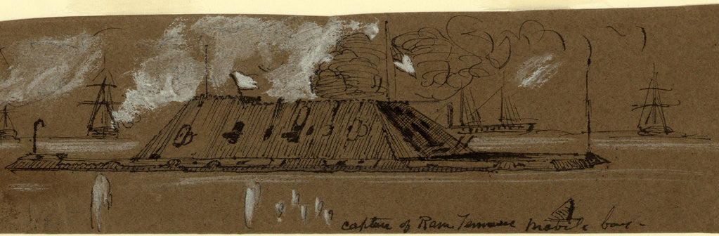 Detail of Capture of Ram Tennessee Mobile bay by Alfred R Waud