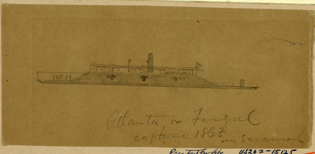 Detail of Atlanta or Fingal captured 1863 in Savannah by Alfred R Waud