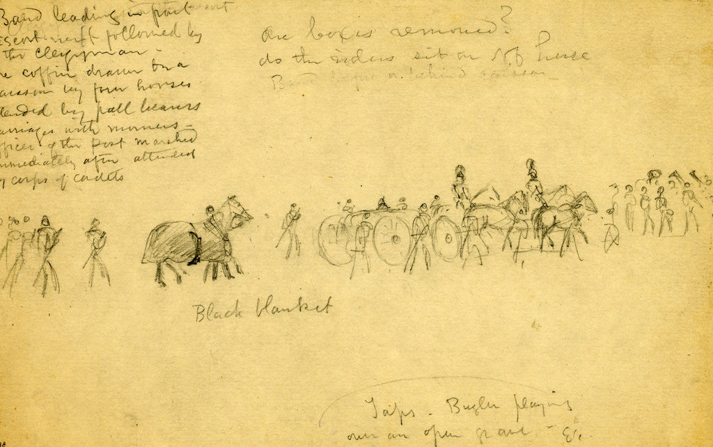 Detail of A military funeral by Alfred R Waud