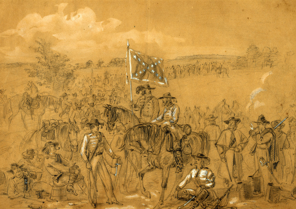 Detail of The 1st Virginia Cavalry at a halt by Alfred R Waud