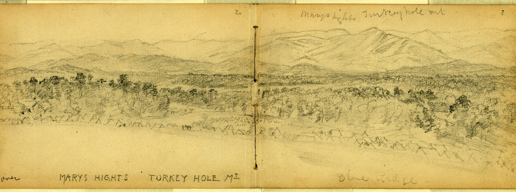 Detail of Mary hights sic, Turkey hole mt. Blue Ridge by Alfred R Waud