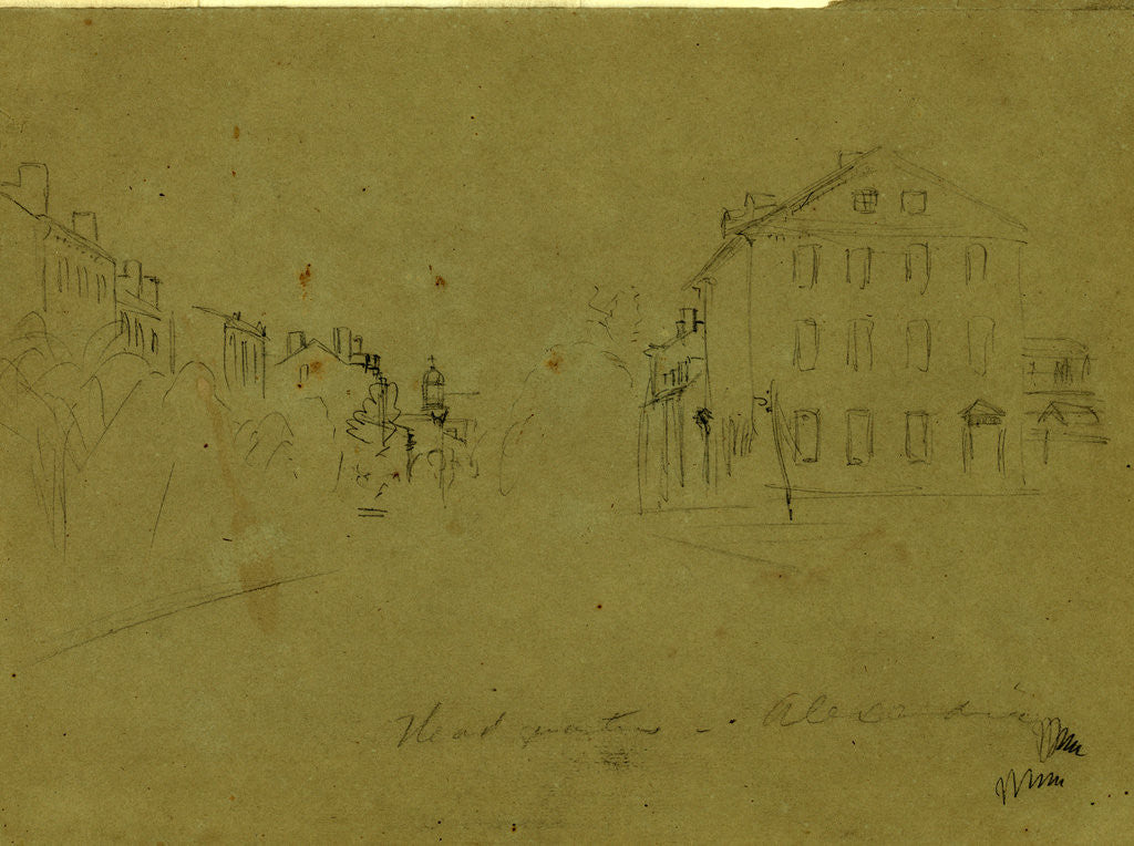 Detail of Headquarters, Alexandria by Alfred R Waud