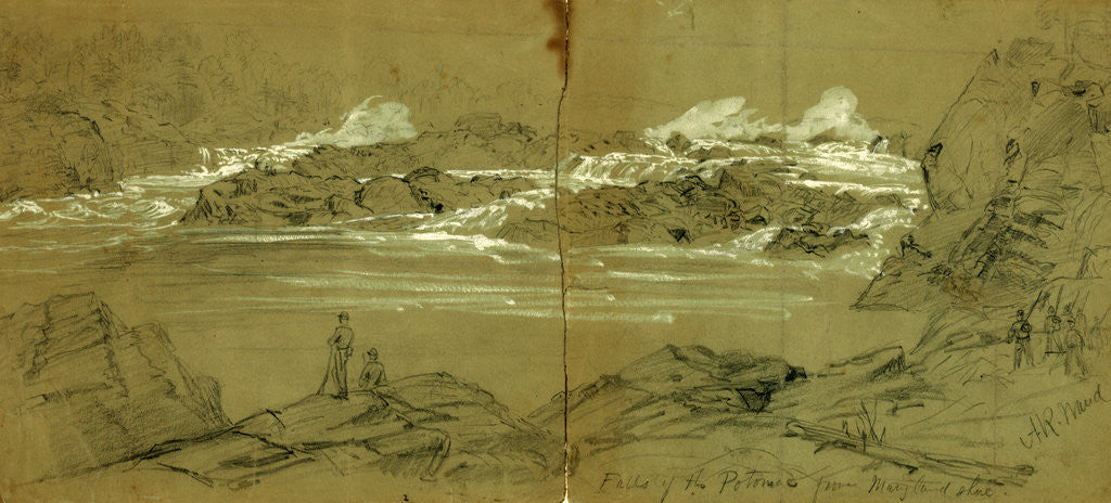 Detail of Falls of the Potomac from Maryland Shore by Alfred R Waud
