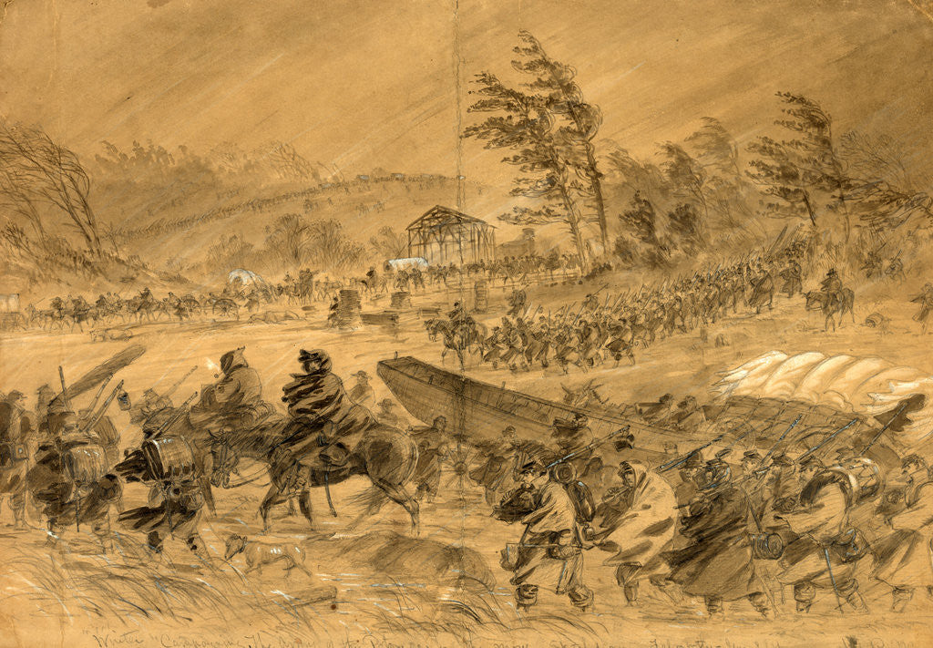 Detail of Winter Campaigning. The Army of the Potomac on the move. Sketched near Falmouth--Jan. 21st by Alfred R Waud