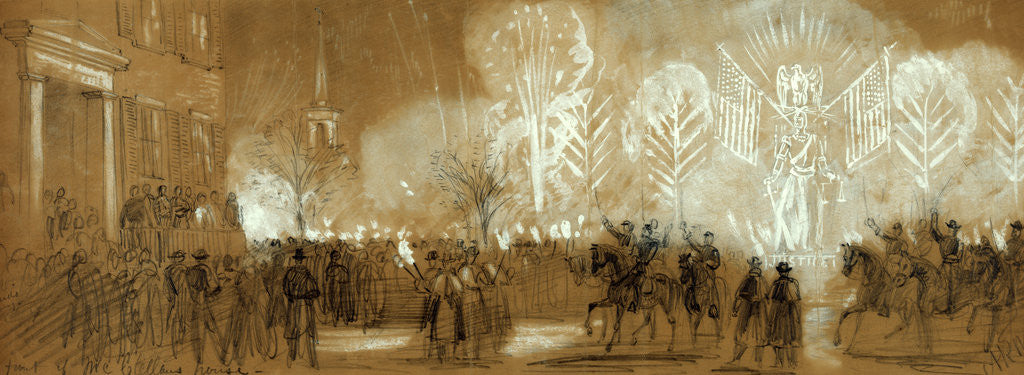 Detail of In front of McClellans house by Alfred R Waud