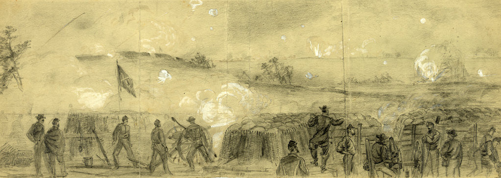 Detail of Midnight before Petersburg by Alfred R Waud