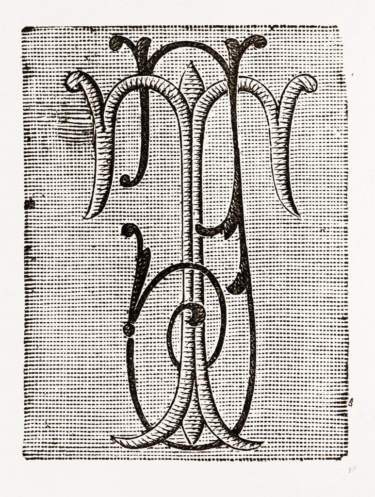 Detail of Monogram For Underlinen (t. J.) by Anonymous