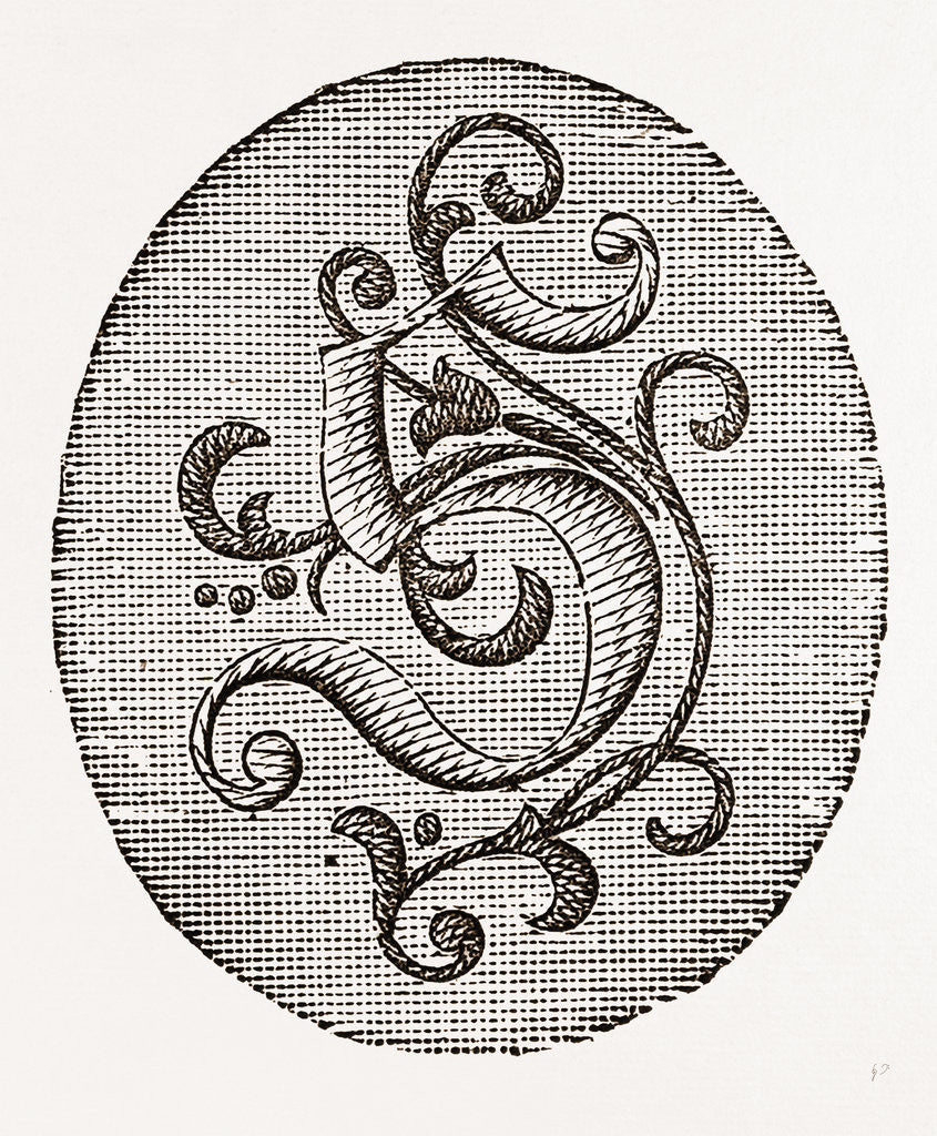 Detail of Initial For Underlinen (s.) by Anonymous