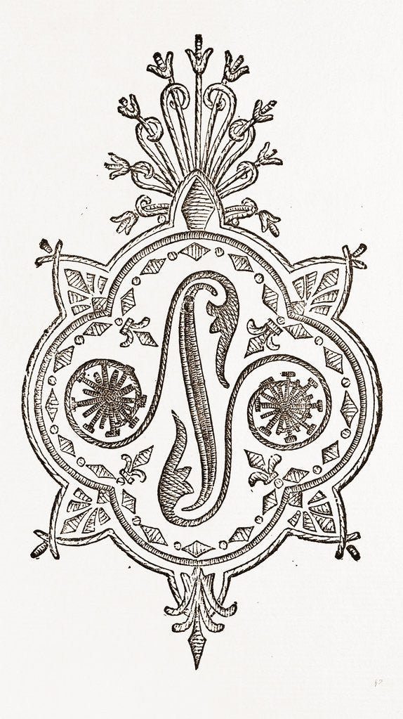 Detail of Initial For Handkerchiefs (n.) by Anonymous