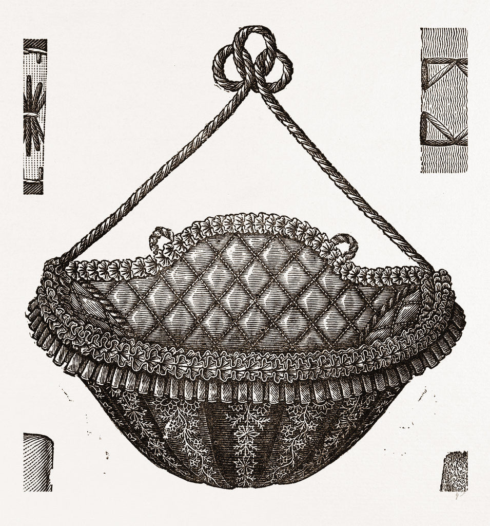 Detail of Embroidered Basket by Anonymous