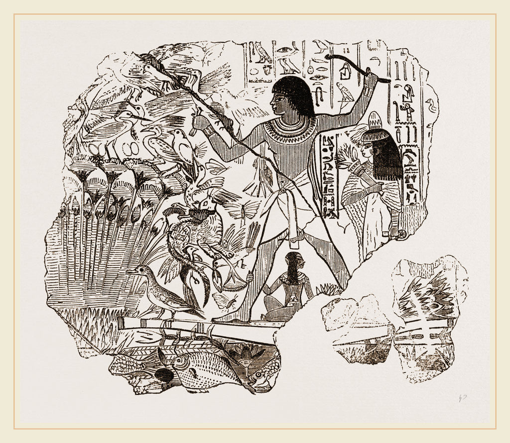 Detail of Ancient Egyptians Bird-catching in the Marshes, Egypt by Anonymous