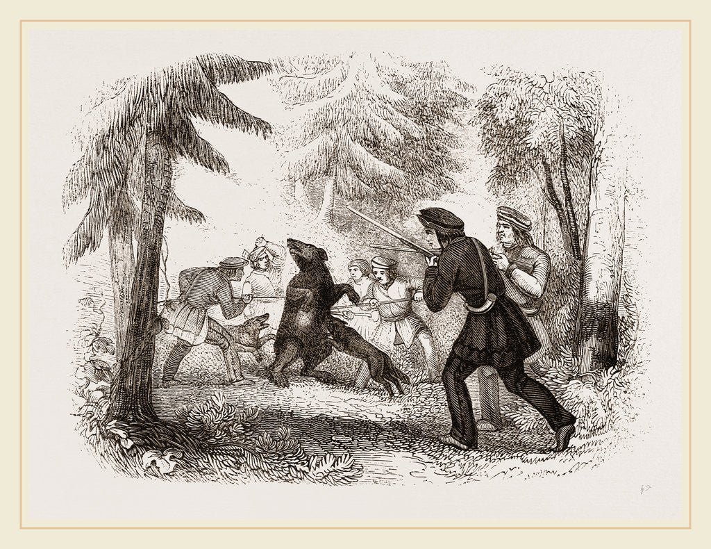 Detail of Bear hunting by the Chippewayan Indians by Anonymous