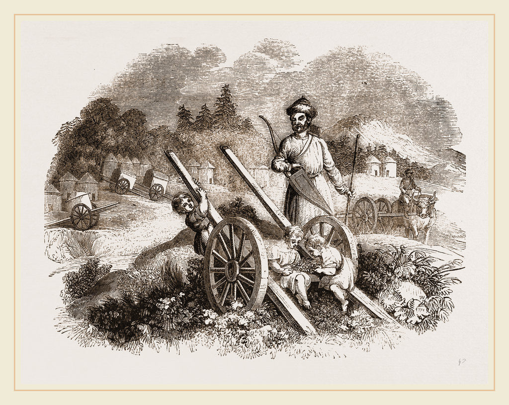 Detail of Bullock Carts of the Nimade Tartars by Anonymous