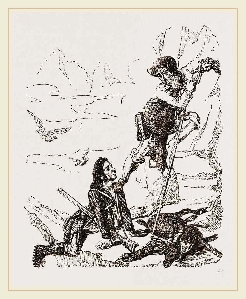 Detail of Chamois hunters by Anonymous