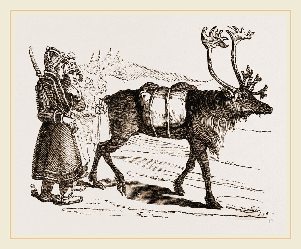 Detail of Rein-Deer and Laplanders by Anonymous