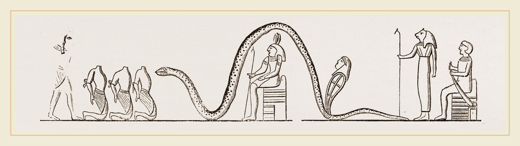 Detail of Egyptians offering Human Sacrifice to Serpents by Anonymous
