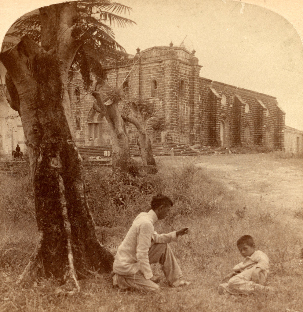 Church at Guadalupe destroyed by fire, Philippines, 1899 by Anonymous