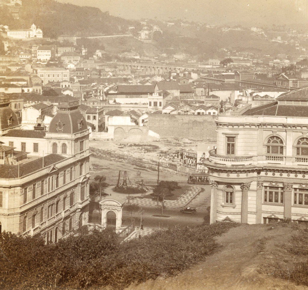 Detail of Rio de Janeiro, Brazil seen from Mount Castello, 1914 by Anonymous