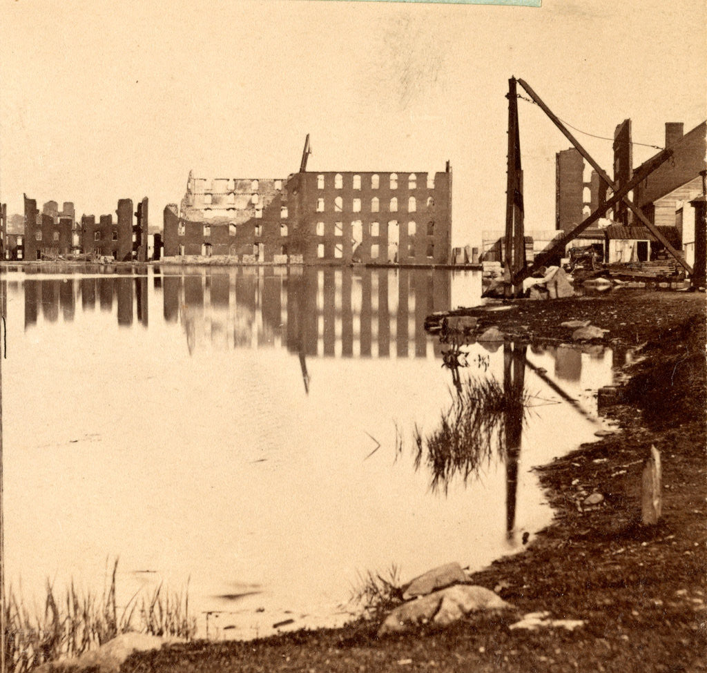 Detail of Ruins of the burnt district, from the canal basin, Richmond, VA, looking east by Anonymous