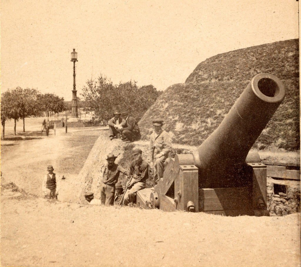 Detail of View on the Point Battery, Charleston, S.C., showing the gun in the Cheevrs battery, looking S.W. by Anonymous