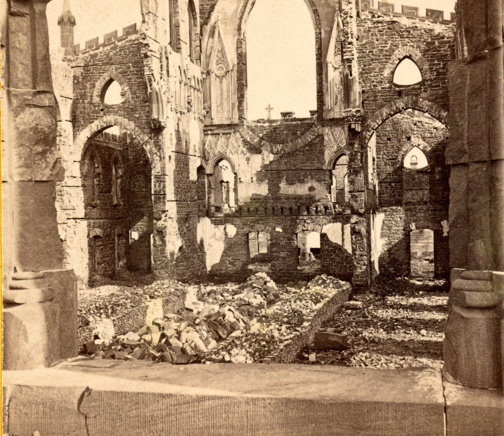 Detail of Interior of the Roman Catholic Cathedral, St. John and St. Finbar, Broad Street, Charleston, S.C., destroyed by the great fire of 1861 by Anonymous