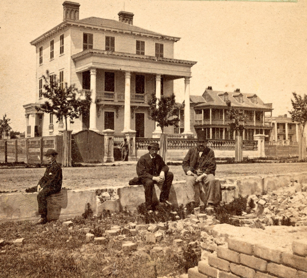 Detail of House where the Union officers were confined under fire, Broad St., Charleston, S.C. by Anonymous