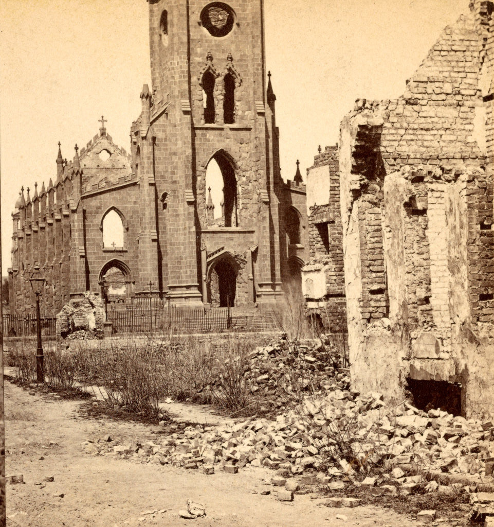 Detail of Ruins of Cathedral, Broad Street, front view by Anonymous