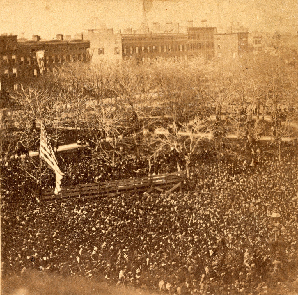 Detail of The great Union meeting in Union Square, New York, April 20, 1861 by Anonymous