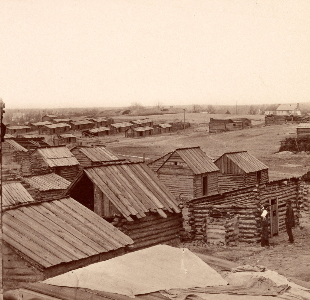 Detail of Winter quarters of the rebel army, at Manassas, Va, 1862 by Anonymous