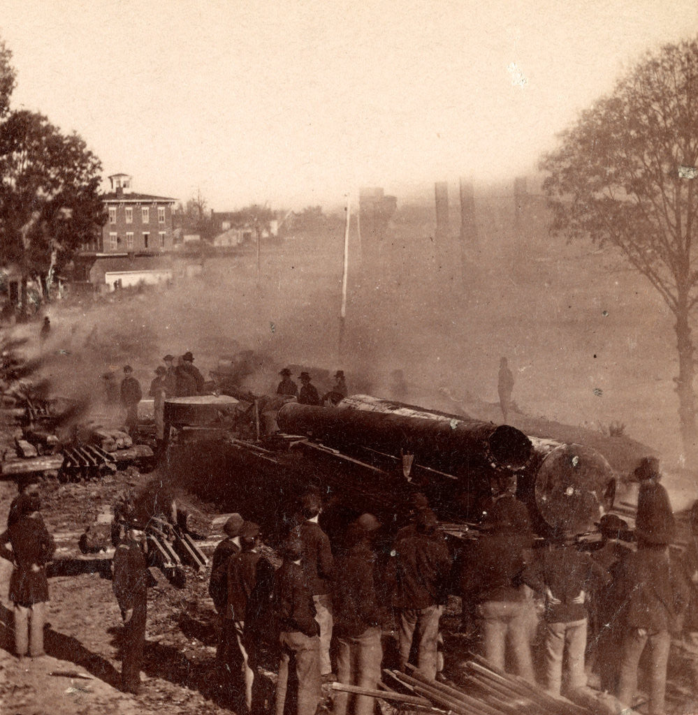 Detail of Gen. Sherman's men destroying the railroad, before the evacuation of Atlanta, Ga. by Anonymous