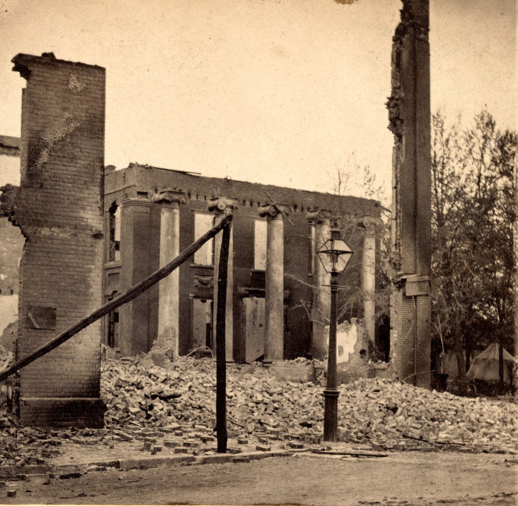Detail of Court House, Chambersburg, Franklin Co., Pa., destroyed by the rebels under McCausland, July 30th, 1864 by Anonymous