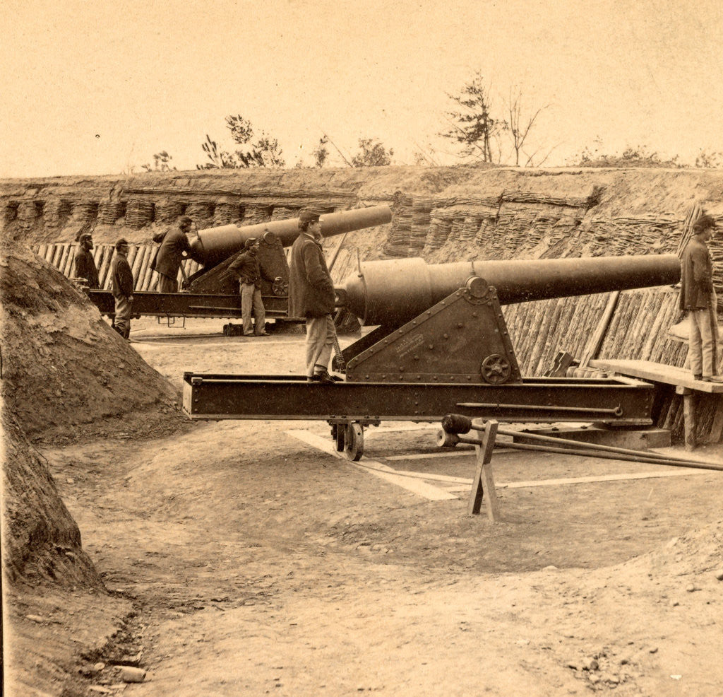 Detail of View in Water Battery, James River, Va. Ready to fire by Anonymous