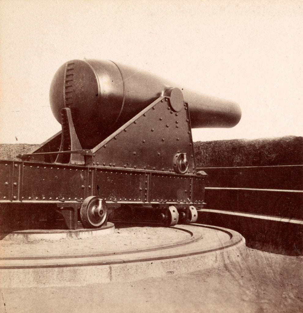 Detail of Fifteen-inch gun in Battery Rodgers on the Potomac by Anonymous