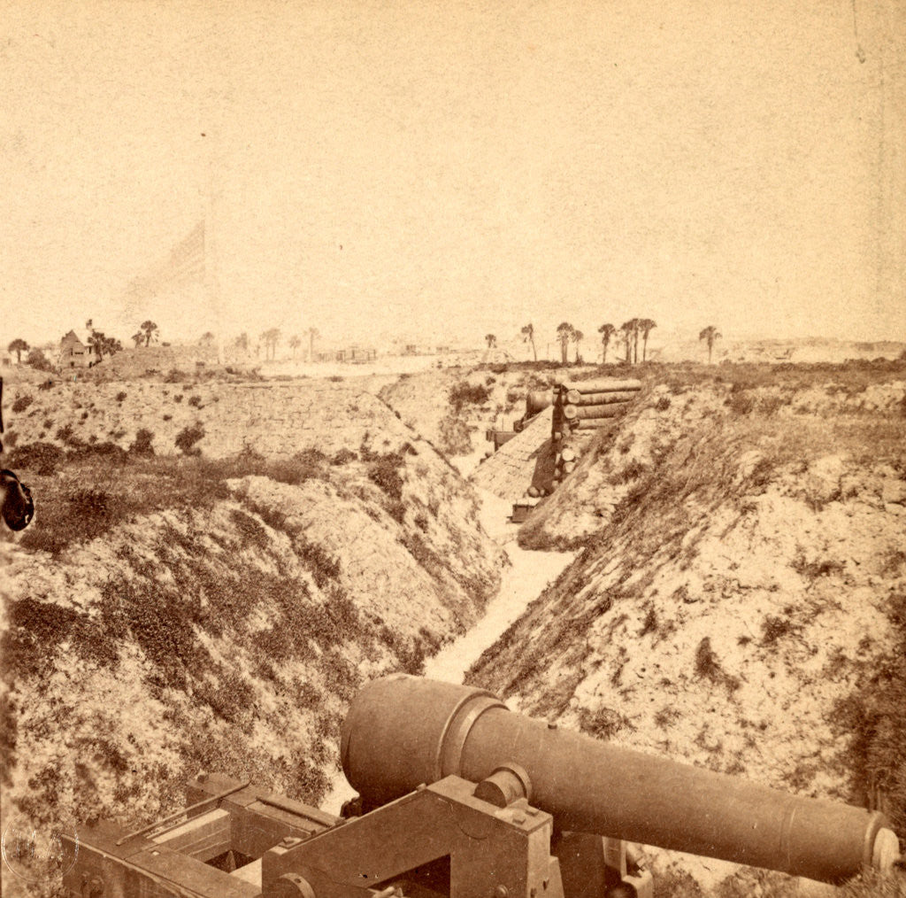 Detail of View from the parapet of Fort Moultrie, Charleston Harbor (i.e. Sullivan's Island), S.C., looking N.E. by Anonymous
