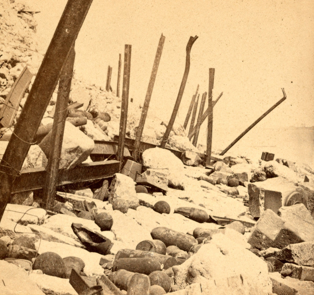 Detail of View of Fort Sumpte, showing the debris, shot, and shell by Anonymous