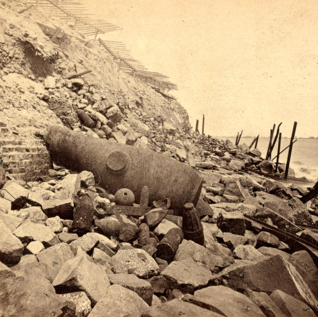 Detail of View of the east face of Fort Sumpte, Charleston Harbor, S.C.Fort Sumter is a Third System masonry sea fort located in Charleston Harbor, South Carolina by Anonymous