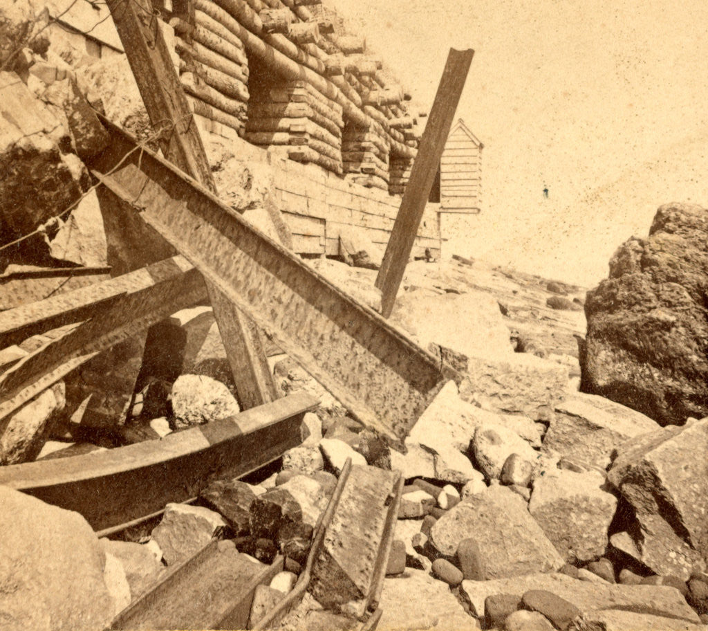 Detail of Fort Sumpte, east face, Charleston Harbor, S.C., showing the palmetto works erected to strengthen the fort by Anonymous